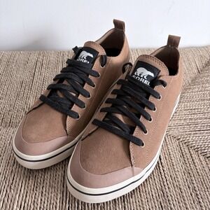 Sorel Metro II Low Sneakers Men Sz 9.5 Elk Chalk Suede Waterproof Lace-Up Preppy